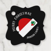 Vrolijk kerstfeest - Moderne kerstman Bedankjes Labels (Voorkant)