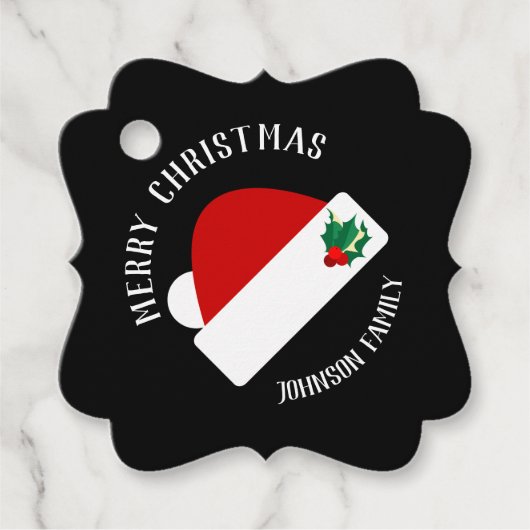 Vrolijk kerstfeest - Moderne kerstman Bedankjes Labels (Voorkant)