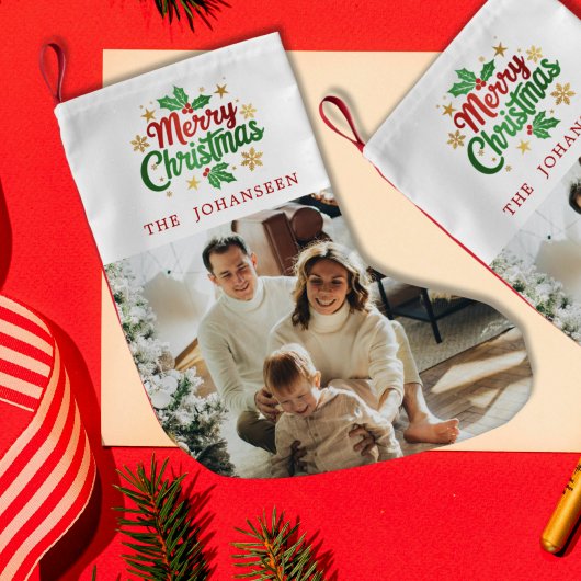 Vrolijk kerstfeest moderne klassieke eenvoudige fa kleine kerstsok