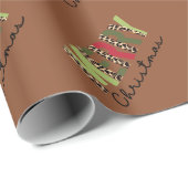 "Vrolijk kerstfeest" Moderne kleur geblokkeerd Lui Cadeaupapier (Rol Hoek)