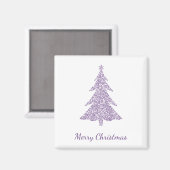 Vrolijk kerstfeest, moderne mauvzige kerstboom magneet (Voorkant / Achterkant)
