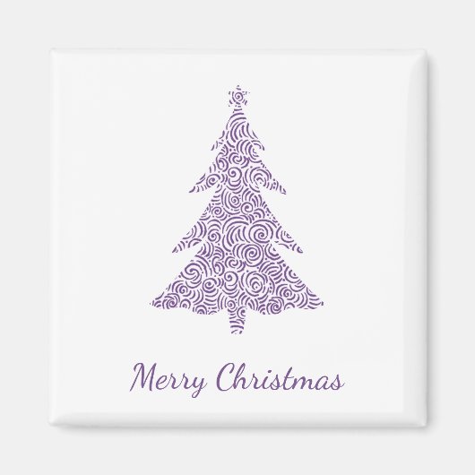 Vrolijk kerstfeest, moderne mauvzige kerstboom magneet (Voorkant)