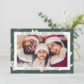 Vrolijk kerstfeest Moderne minimale fotofeestdag K Feestdagenkaart (Staand voorkant)
