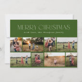 Vrolijk kerstfeest Moderne minimale groene pine fo Feestdagenkaart (Voorkant)