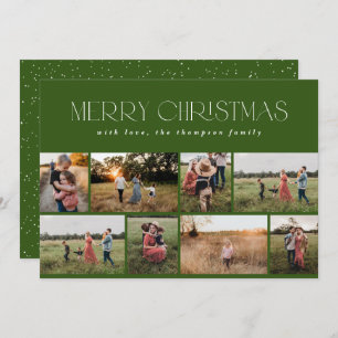 Vrolijk kerstfeest Moderne minimale groene pine fo Feestdagenkaart