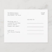 Vrolijk kerstfeest | Moderne, minimale rode typogr Feestdagenkaart (Achterkant)