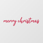 Vrolijk kerstfeest | Moderne, minimale rode typogr Raamsticker (Vel)