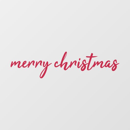 Vrolijk kerstfeest | Moderne, minimale rode typogr Raamsticker (Vel)