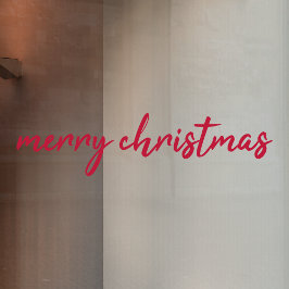 Vrolijk kerstfeest | Moderne, minimale rode typogr Raamsticker