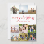 Vrolijk Kerstfeest Moderne Minimalistische 9 Fotoc Feestdagenkaart (Voorkant)