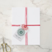 Vrolijk kerstfeest moderne minimalistische bloemen cadeaulabel (Met Touw)
