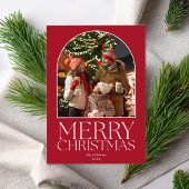 Vrolijk Kerstfeest Moderne Minimalistische Boog Fo Feestdagenkaart