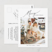 Vrolijk kerstfeest, moderne minimalistische famili briefkaart (Voorkant / Achterkant)