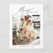 Vrolijk kerstfeest, moderne minimalistische famili briefkaart (Voorkant)