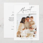 Vrolijk kerstfeest, moderne minimalistische famili feestdagenkaart (Voorkant / Achterkant)