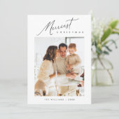 Vrolijk kerstfeest, moderne minimalistische famili feestdagenkaart (Staand voorkant)