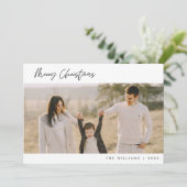 Vrolijk kerstfeest, moderne minimalistische famili feestdagenkaart (Staand voorkant)