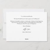 Vrolijk kerstfeest, moderne minimalistische famili feestdagenkaart (Achterkant)