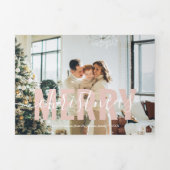 Vrolijk Kerstfeest Moderne Minimalistische Fototoc Drieluik Wenskaart (Cover)