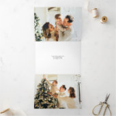 Vrolijk Kerstfeest Moderne Minimalistische Fototoc Drieluik Wenskaart (Binnen)