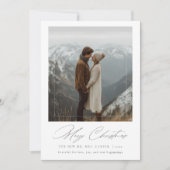 Vrolijk Kerstfeest Moderne Pas getrouwd Fotokaart Feestdagenkaart (Voorkant)