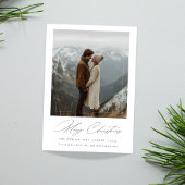 Vrolijk Kerstfeest Moderne Pas getrouwd Fotokaart Feestdagenkaart