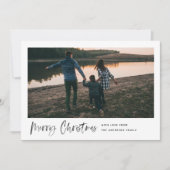 Vrolijk kerstfeest Moderne penseelscript Minimale  Feestdagenkaart (Voorkant)