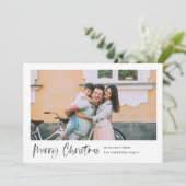 Vrolijk kerstfeest Moderne penseelscript Minimale Feestdagenkaart (Staand voorkant)