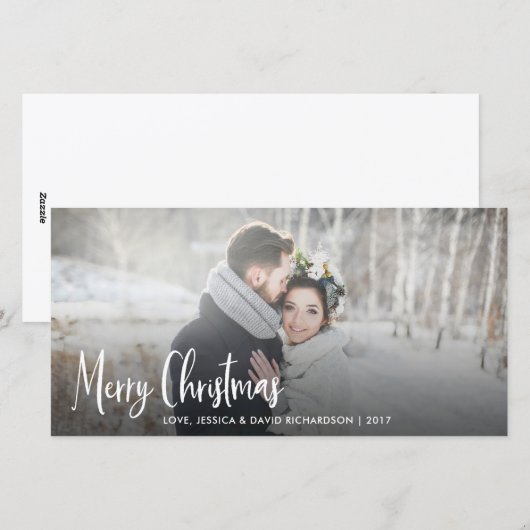 vrolijk kerstfeest | Moderne rustieke vakantie Feestdagenkaart (Voorkant / Achterkant)