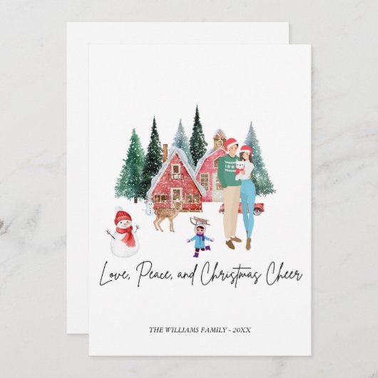 VROLIJK KERSTFEEST MODERNE SCHATTIGEE KAART (Voorkant / Achterkant)