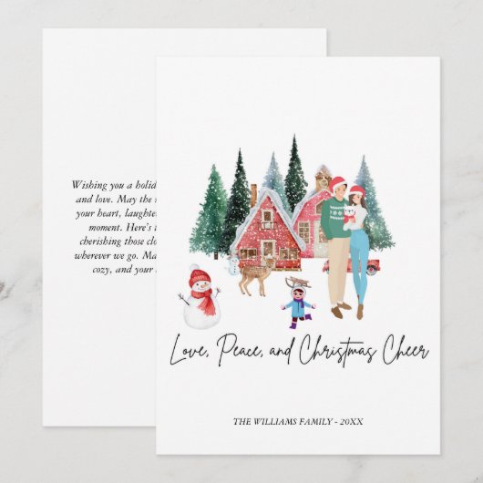 VROLIJK KERSTFEEST MODERNE SCHATTIGEE KAART (Voorkant / Achterkant)