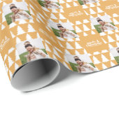 Vrolijk kerstfeest moderne typografie  4 foto cadeaupapier (Rol Hoek)