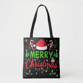 Vrolijk Kerstfeest Moderne Typografie Familie Xmas Tote Bag