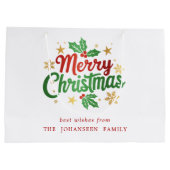 Vrolijk Kerstfeest Moderne Typografie Feestelijke Groot Cadeauzakje (Achterkant)