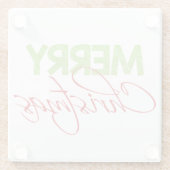 Vrolijk kerstfeest | Moderne typografie-feestglas Glazen Onderzetter (Achterkant)