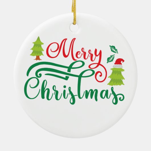 Vrolijk kerstfeest | Moderne typografie | ORNAMENT (Achterkant)