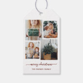 Vrolijk kerstfeest | Moderne vier fotocollage Cadeaulabel (Voorkant)
