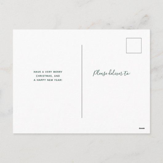 Vrolijk kerstfeest | Moderne vier fotocollage Feestdagenkaart (Achterkant)