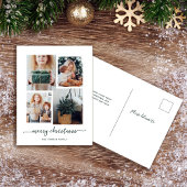 Vrolijk kerstfeest | Moderne vier fotocollage Feestdagenkaart