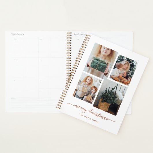 Vrolijk kerstfeest | Moderne vier fotocollage Planner (Display)
