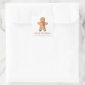 Vrolijk Kerstfeest Moderne Waterverf Gingerbread M Vierkante Sticker (Tas)