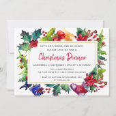 Vrolijk kerstfeest Moderne Waterverf kerstdiner Kaart (Voorkant)