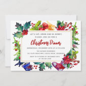 Vrolijk kerstfeest Moderne Waterverf kerstdiner Kaart (Voorkant)