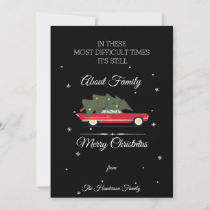Vrolijk kerstfeest, moeilijk voor familie feestdagenkaart