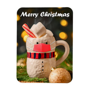 Vrolijk kerstfeest Mok in Covid Face Mask Magneet