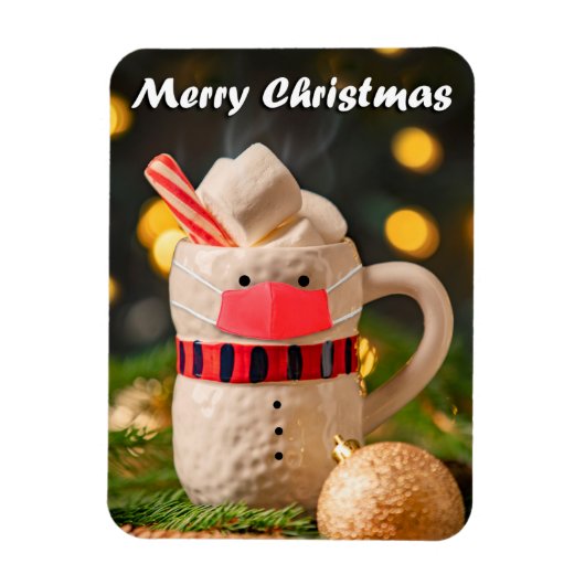 Vrolijk kerstfeest Mok in Covid Face Mask Magneet (Verticaal)