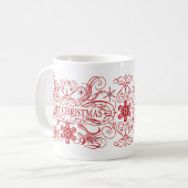 Vrolijk kerstfeest Mok rood (Voorkant links)