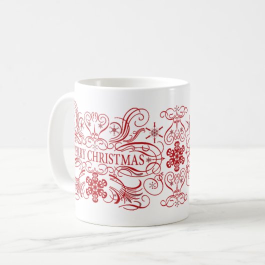 Vrolijk kerstfeest Mok rood (Voorkant links)