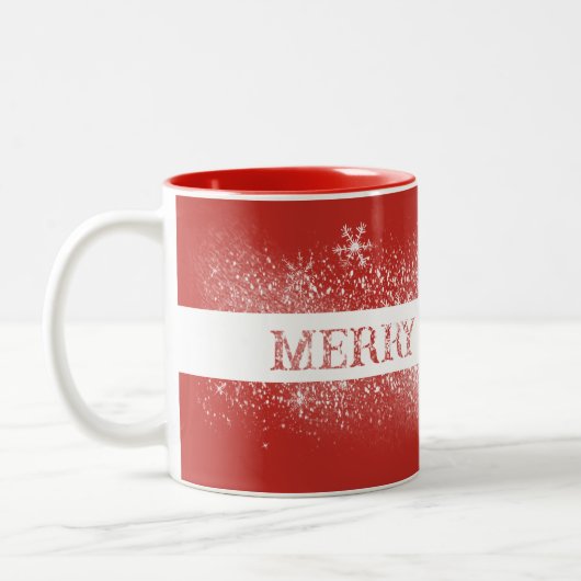 Vrolijk kerstfeest Mok Snowflake (Links)