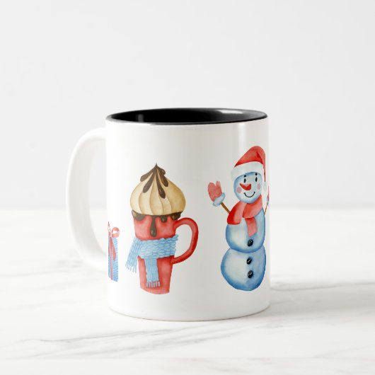 Vrolijk kerstfeest mok Snowman (Voorkant links)